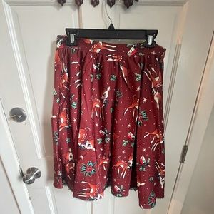 Sourpuss Red Reindeer Skirt